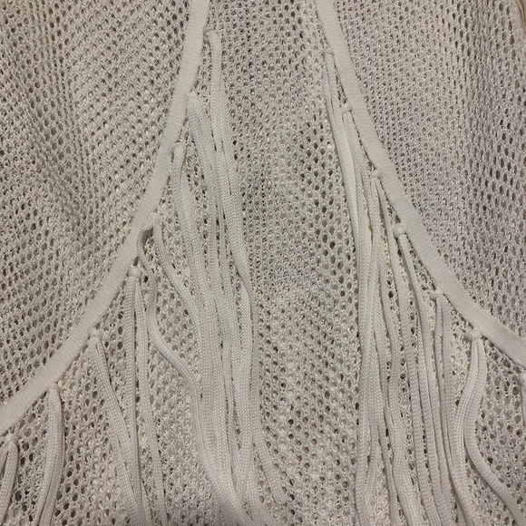 GUESS fishnet fringe metallic white dress XS - Picture 3 of 8